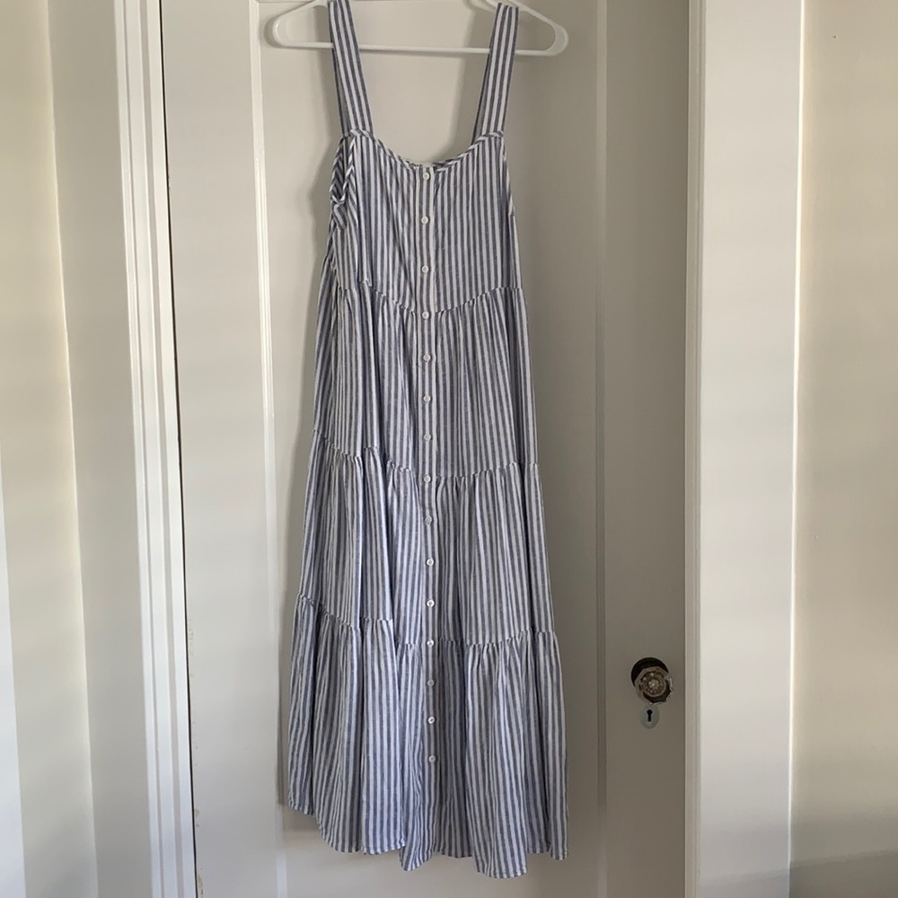 Small Madewell blue and white midi dress